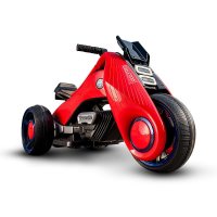 儿童电动车可坐人摩托车三轮汽车男女孩宝宝童车超大号双驱动玩具 中号[红色]带音乐早教灯光