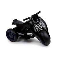 儿童电动车可坐人摩托车三轮汽车男女孩宝宝童车超大号双驱动玩具 中号[黑色]带音乐早教灯光
