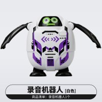 银辉迷你录音机器人智能语音说话电动遥控变脸互动玩具男女孩 录音机器人(白色) 官方标配