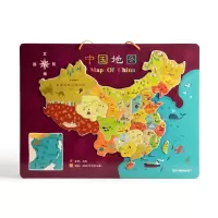 特宝儿地图拼图儿童磁力中国地图磁性拼图玩具世界地图男孩女 中国磁性地图.