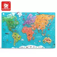 特宝儿地图拼图儿童磁力中国地图磁性拼图玩具世界地图男孩女 世界磁性地图.