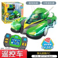 启蒙新款奇趣特工队玩具艾尔机器人男孩凯奇闪电猫人偶手办遥控车 [遥控车]绿光超跑