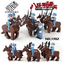 反恐防爆人仔积木兼容乐高警察军人军事城市小颗粒拼装玩具 8款八路军骑兵战士加武器