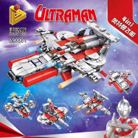 兼容乐高赛罗捷德奥特曼积木怪兽拼插超人偶拼装男孩人仔玩具 4款奥特曼+4飞船可合体大飞船