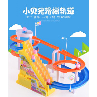 电动小猪爬楼梯创意卡通轨道车插电音乐拼装轨道抖音玩具儿童 小猪爬楼梯 官方标配
