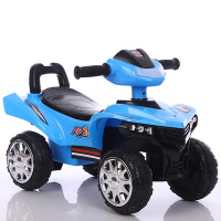 儿童电动车四轮汽车宝宝摇摇车小孩遥控玩具可坐人溜娃婴儿摩托车 蓝色滑行款无脚踏