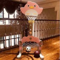 篮球架儿童可升降室内球类玩具 宝宝篮球框投篮架家用1-2-3-6周岁 萌萌鸡粉色大号全套(0到8岁)