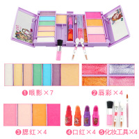 儿童化妆品套装小女孩玩具公主芭比娃娃化妆盒指甲油生日 芭比梦幻粉盒送化妆刷+项链