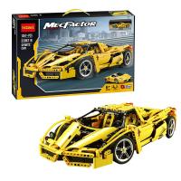 科技系列兼容乐高恩佐跑车拼装积木赛车模型高难度男孩子儿童玩具 黄色恩佐跑车(1367块积木)