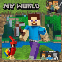 匹配乐高我的世界21154大战烈焰人儿童拼装积木男孩儿童玩具 主角人仔史蒂夫