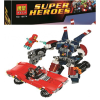 兼容乐高超级英雄浩克绿巨人对战红巨人战车76078拼装积木玩具 钢铁侠底特律钢铁铠甲10674