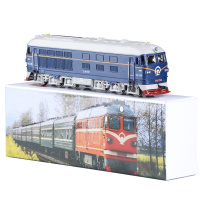 东风老火车绿皮火车合金轨道列车仿真儿童玩具车火车模型 839B蓝色