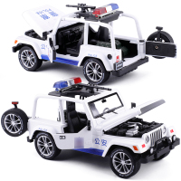 吉普车警车合金汽车模型 声光回力公安特警车模小汽车模型玩具 吉普·牧马人[公安]