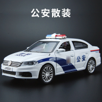 大众朗逸警车合金汽车模型警笛音效声光回力小汽车儿童礼盒玩具 白色[公安]散装
