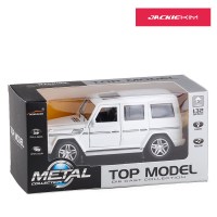 平治1:32 G65越野车底座开声光回力金属合金车模汽车模型玩具车 白色