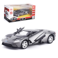 1:36金属福特GT福特赛车合金车男孩玩具小汽车模型声光回力儿童 灰色