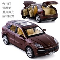 1/32金属仿真经典合金小汽车模型玩具开声光回力男孩玩具宝宝 棕色