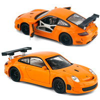 金属仿真彩珀成真保时捷911 GT3 RSR 合金小汽车模型玩具男孩 桔色