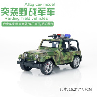 彩珀金属装甲车模型合金越野车仿真机动军用军事汽车玩具坦克模型 迷彩绿