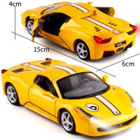 1:32金属汽车模型仿真合金车模跑车模型儿童玩具车男孩赛车 超跑黄色