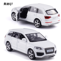 1:36 奥迪q7越野车 合金车模金属开回力模型儿童玩具车 白色