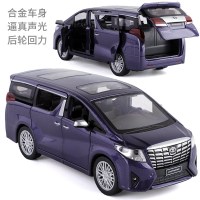 丰田埃尔法汽车模型1:29彩珀合金车仿真回力车合金玩具车儿童男孩 紫色