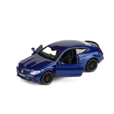五寸1/36奔驰 C63 S AMG 双跑车小汽车模型玩具金属合金车 蓝色