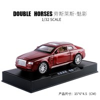 嘉业1:32仿真合金魅影轿车回力声光开收藏玩具车模开回力声光 红色