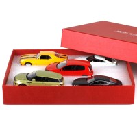 回力合金小汽车模型儿童玩具车5只装套装礼盒装男孩女孩 [车款卖家随机搭配]中文logo红色礼盒+送手拎袋