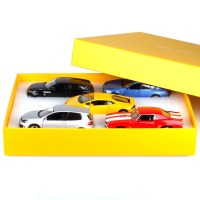 回力合金小汽车模型儿童玩具车5只装套装礼盒装男孩女孩 [车款卖家随机搭配]中文logo黄色礼盒+送手拎袋