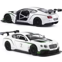 彩珀1:32宾利欧陆GT3赛车合金跑车轿车儿童汽车玩具车模 白色盒装