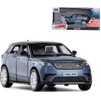 彩珀1/32路虎星脉越野车男孩音乐灯光金属玩具车回力开合金车模 深蓝色