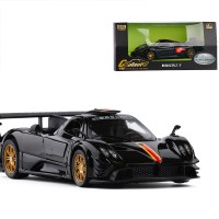彩珀合金车模 智能电动帕加尼风之子风神赛跑车声光 黑色
