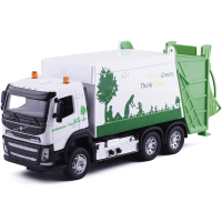 彩珀沃尔沃合金水罐车云梯消防车油罐车搅拌车声光工程玩具儿童 白色车身垃圾车