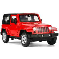彩珀金属仿真1:32吉普 JEEP越野车模 声光合金汽车模型儿童 红色盒装
