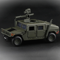 悍马装甲车模型玩具军事仿真防爆车反坦克导弹车部队摆件退伍 绿色