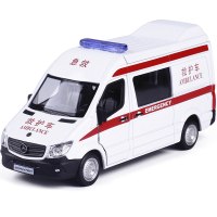 DHL奔驰救护车120警车110越野车合金车模型轿车小汽车R 救护车盒装