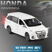玥乐金属仿真1:32本田奥德赛hond Odssey侧滑6开小汽车模型玩具 19款奥德赛[白色]