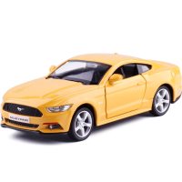 福特野马仿真小汽车模型玩具摆件收藏回力5寸成品14岁以 黄色