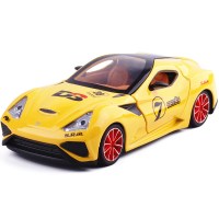 金属1/32合金车意大利跑车路酷儿童玩具车模型赛车轿车模型男孩 黄色
