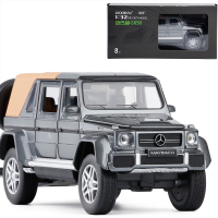 金属仿真1/32迈巴赫G650越野车灯光音乐金属合金车模男孩玩具模 灰色密蓬