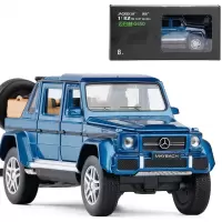 金属仿真1/32迈巴赫G650越野车灯光音乐金属合金车模男孩玩具模 蓝色敞篷