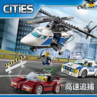 城市警系列全地形车赛车队越野车兼容乐高男孩拼装积木玩具60148 高速追捕