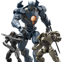 万代 海外限定版 金属色 机甲拼装模型 环太平洋2 HG DX 带支架 复仇流浪者+狂怒黑曜石+凤凰铁腕