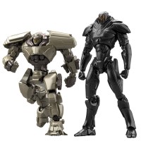 万代 海外限定版 金属色 机甲拼装模型 环太平洋2 HG DX 带支架 狂怒黑曜石+凤凰铁腕