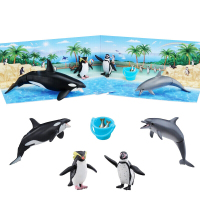 [动漫城]TOMY多美卡安利亚 海洋动物仿真海豚鲸鱼 海龟动物模型套装儿童玩具 海洋动物套装848905