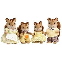[动漫城]森贝儿家族 森贝尔森林动物家族 女孩过家家 情景玩具 公仔家族系列 核桃松鼠家族4172