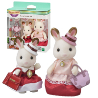 [动漫城]森贝儿家族 森贝尔森林动物家族 女孩过家家 情景玩具 姐姐 双人洋装套