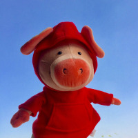 元气小猴 WIBBLY小猪威比猪毛绒玩具女生可爱萌ins玩偶娃娃公仔生日 新款红衣(小号全长30大号40CM) 小号