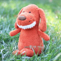 ins超丑网红丑萌娃娃猪玩偶公仔可爱毛绒微笑大牙呲牙新年 红色新款狗 小号全长28cm